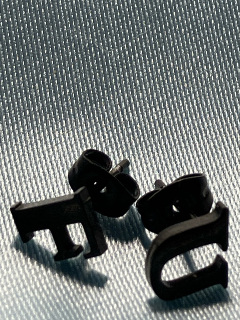 Black Letter 'F’ and 'U’ Stud Earrings - women’s Accessories. Never worn
